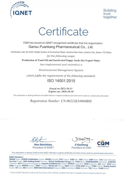 IQNET Certificate