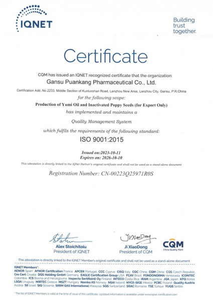 IQNET Certificate